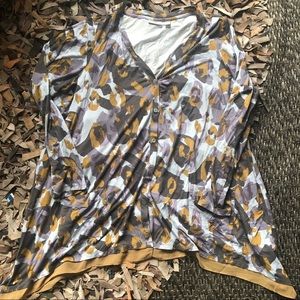 Cute asymmetrical cardigan with chiffon hem